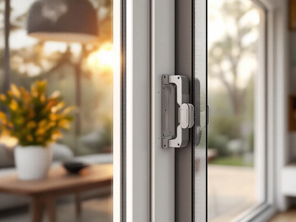 Professionele installatie van insectenhor op moderne glazen schuifpui met PVC en aluminium componenten in wit interieur
