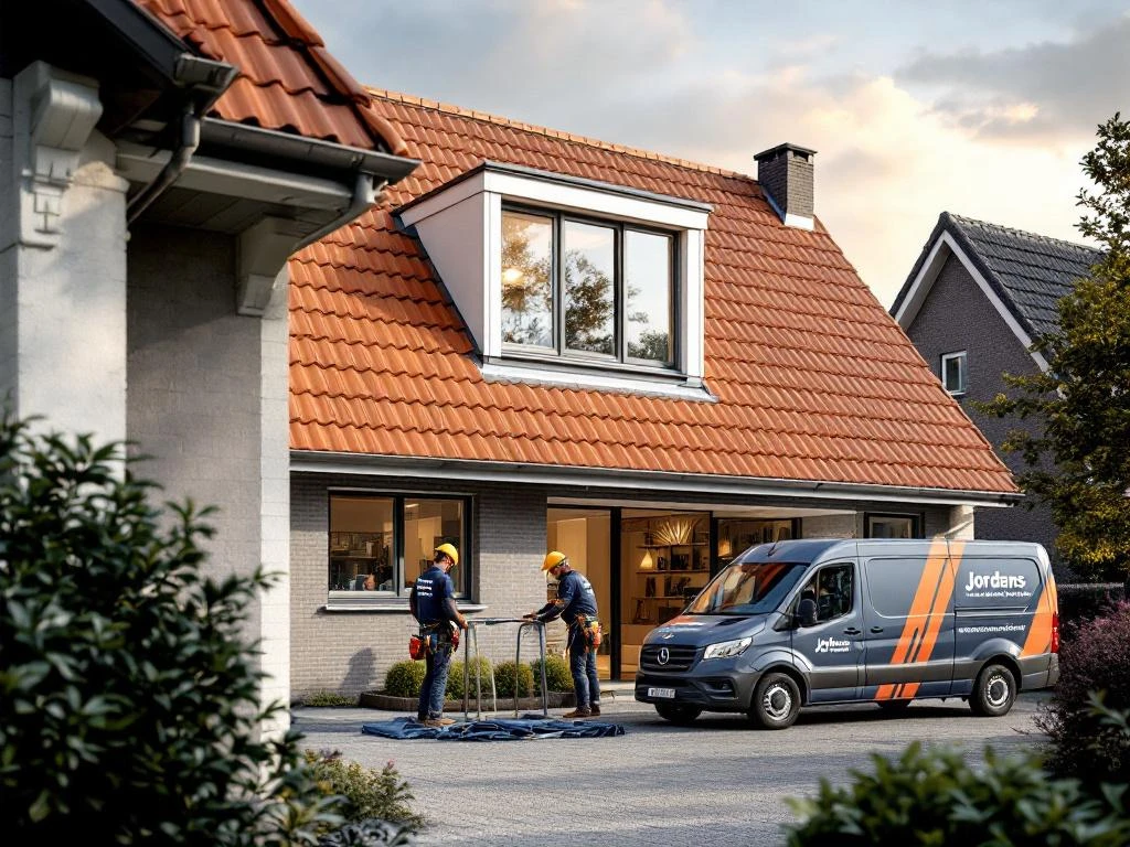 Nederlandse woning met nieuw geïnstalleerde dakkapel door Jordens vakmannen, PVC kozijnen en elegante dakintegratie