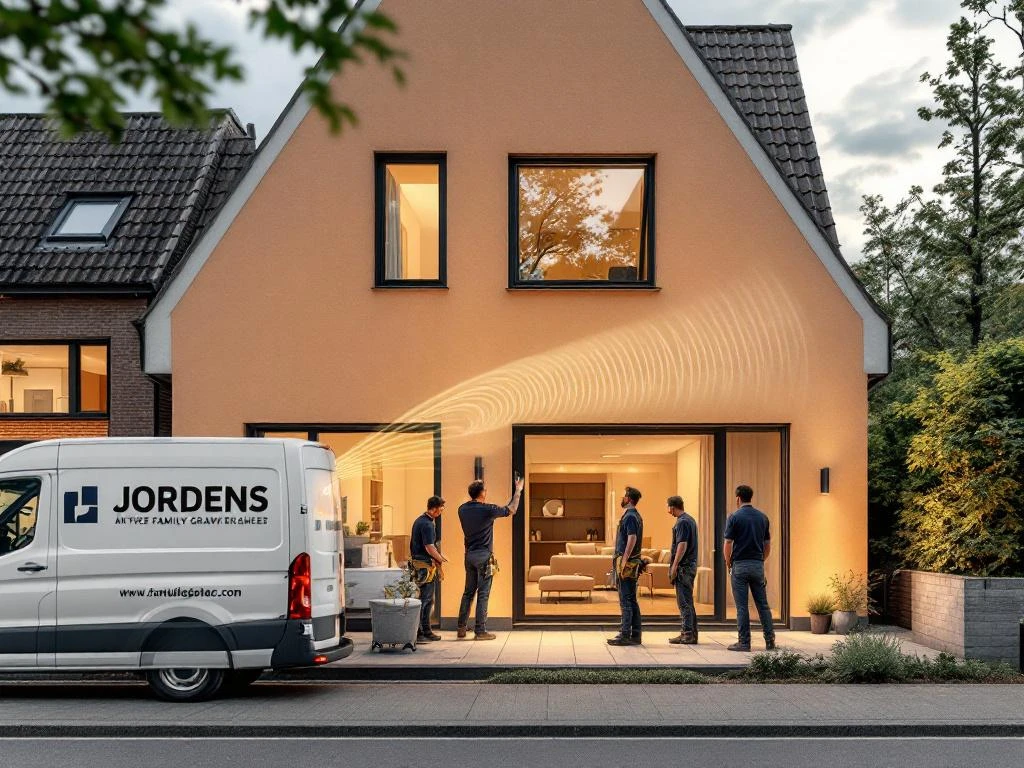 Moderne Nederlandse woning met hoogwaardige PVC raamkozijnen, Jordens monteurs installeren geluidsreducerende frames